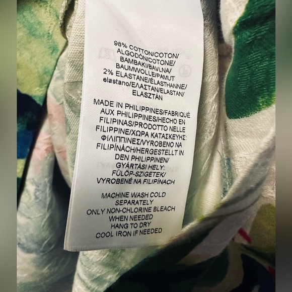 NWOT- CHAPS SUMMER DRESS KNEE LENGTH COTTON BLEND FLOWER - Picture 5 of 8